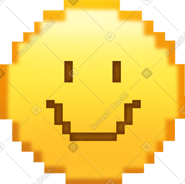 Pixel smiley PNG, SVG