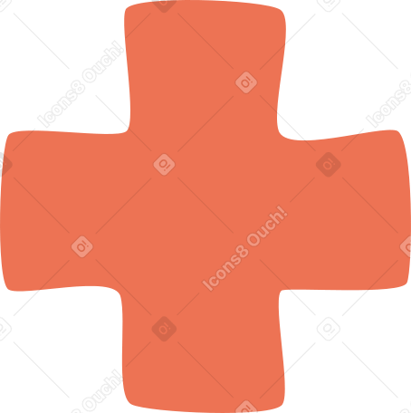orange cross shape Illustration in PNG, SVG