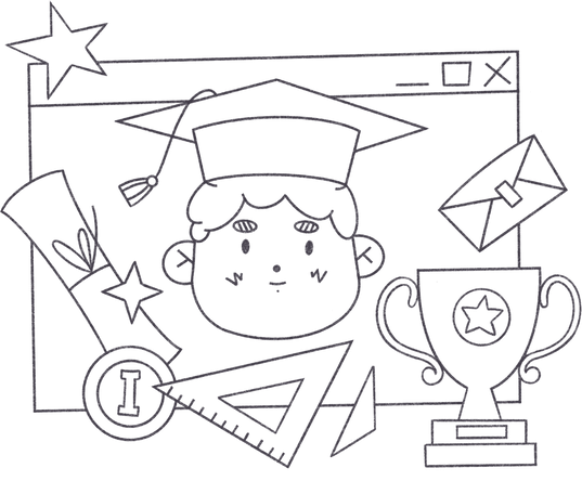 graduate with a medal diploma and cup в PNG, SVG