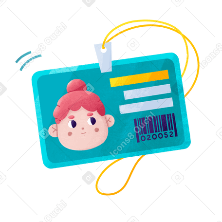 ID card badge with cord Illustration in PNG, SVG