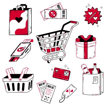 Shopping items, gifts and coupons  PNG, SVG