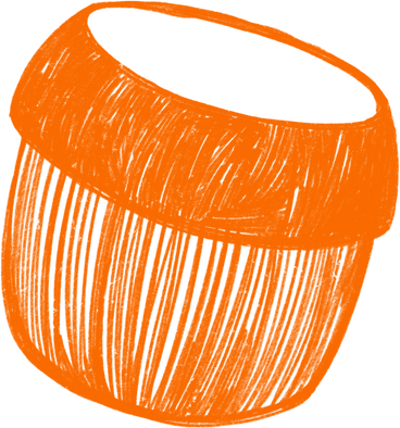 orange round pot PNG, SVG