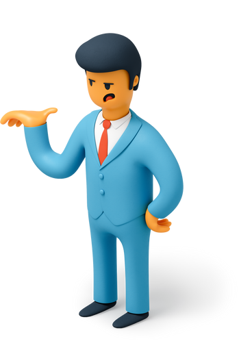Angry man with raised hand PNG, SVG