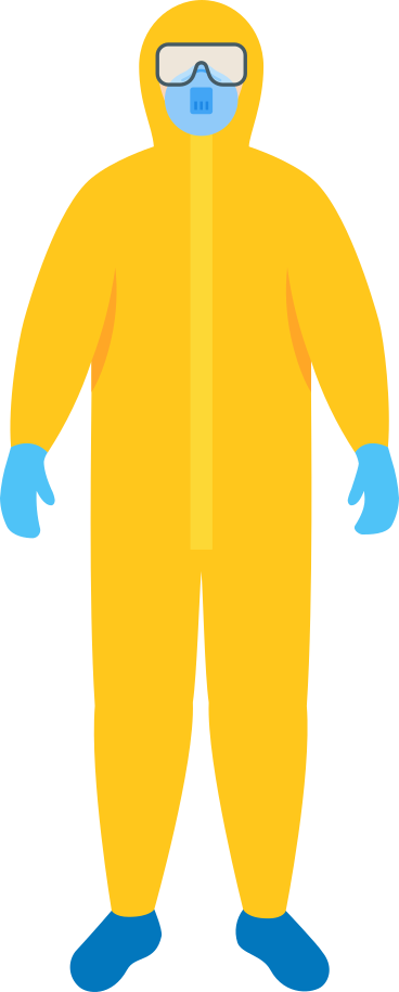 man in protective suit with safety mask and goggles PNG, SVG