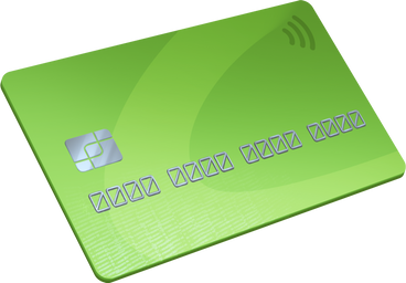 green credit card PNG, SVG