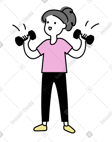 女人用哑铃锻炼 PNG, SVG