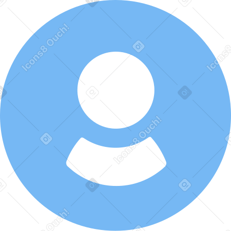 round blue people avatar Illustration in PNG, SVG