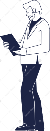 male lawyer in jacket with folder of documents Illustration in PNG, SVG