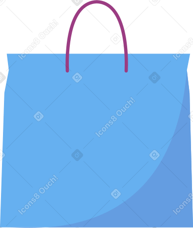 blue shopping bag Illustration in PNG, SVG