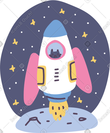 Spaceship travelling in space PNG, SVG