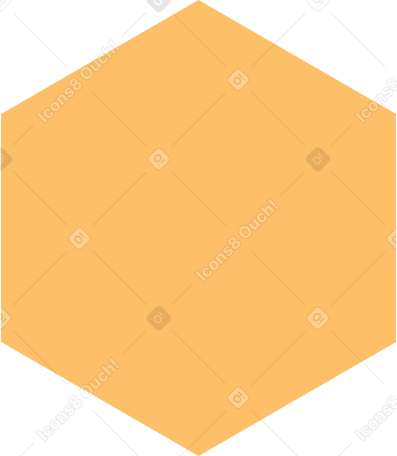 orange hexagon PNG, SVG