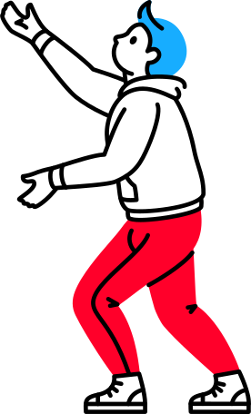 man with arm up Illustration in PNG, SVG