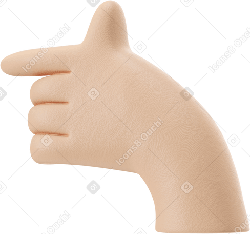 3D 왼쪽을 가리키는 왼손 PNG, SVG