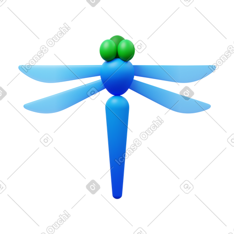 3D dragonfly PNG, SVG