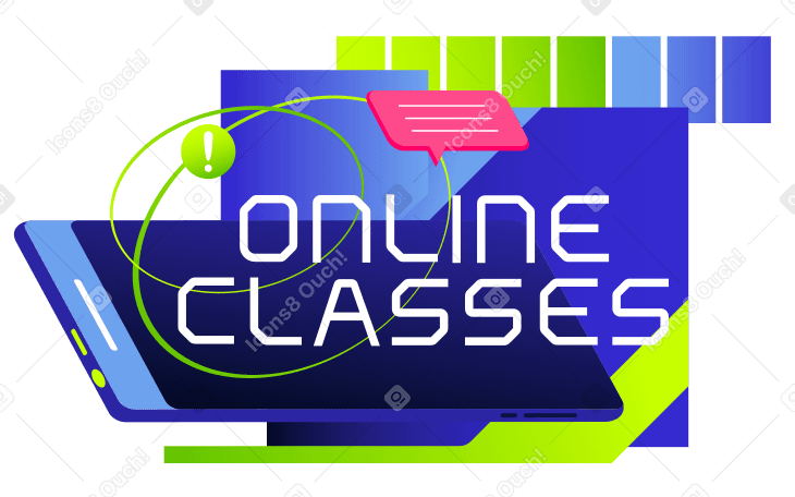 Online classes Illustration in PNG, SVG