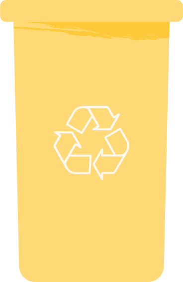 yellow trash can for recycling PNG, SVG