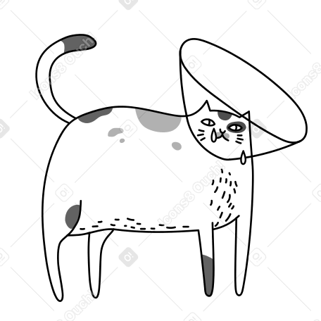 Sick cat Illustration in PNG, SVG