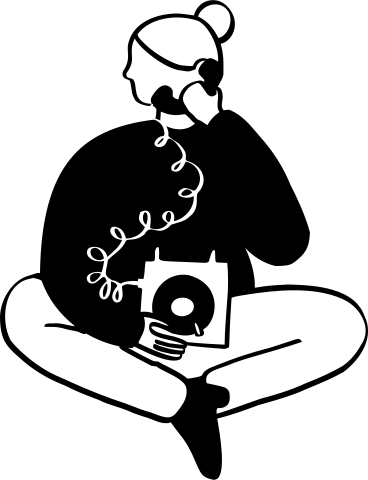 Mulher com um telefone PNG, SVG