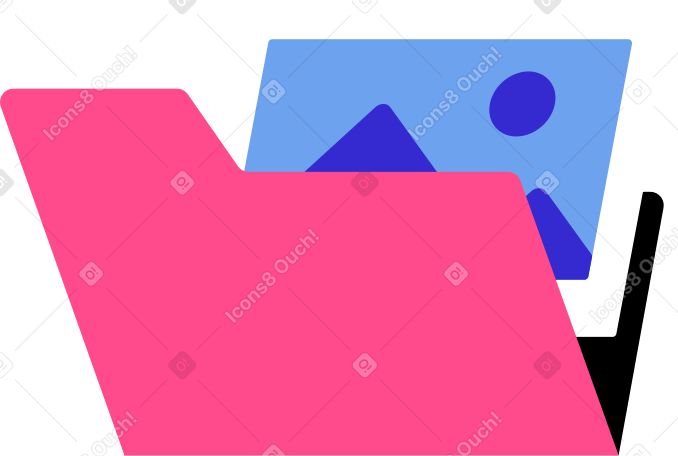 pink folder with image Illustration in PNG, SVG
