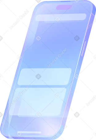 3D Maqueta de teléfono inteligente vidrioso transparente PNG, SVG
