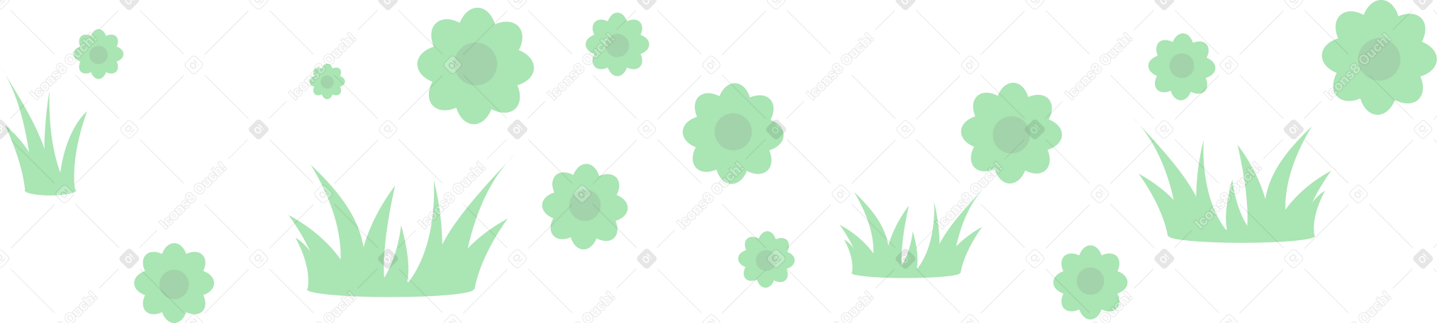 grass and flowers PNG、SVG