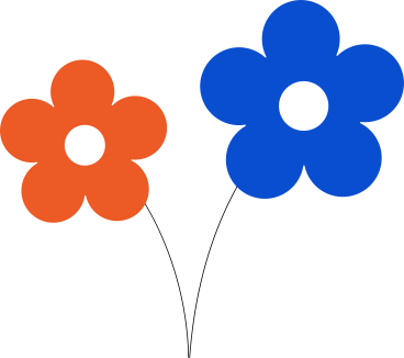 Two flowers PNG, SVG