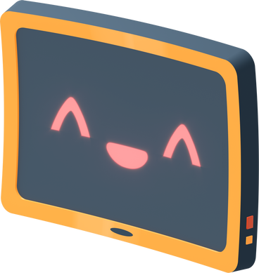 Computer screen with smile PNG, SVG