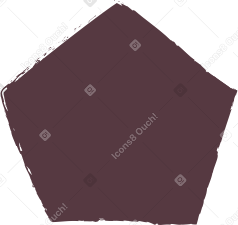 dark brown pentagon PNG, SVG