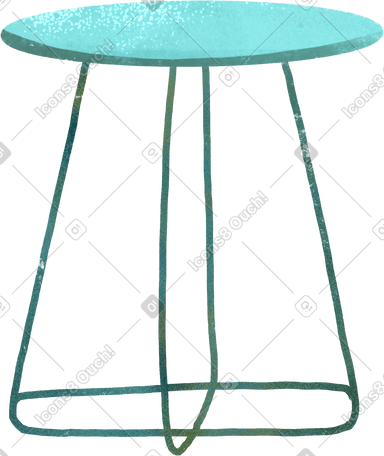 light blue coffee table with thin legs PNG, SVG