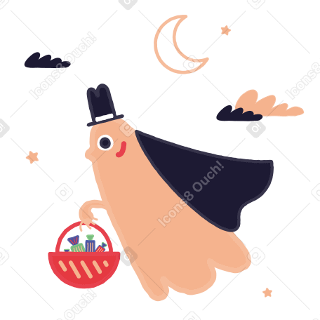 Halloween ghost Illustration in PNG, SVG