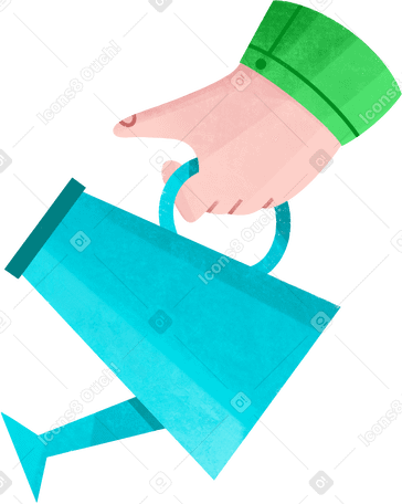 hand with blue watering can PNG、SVG
