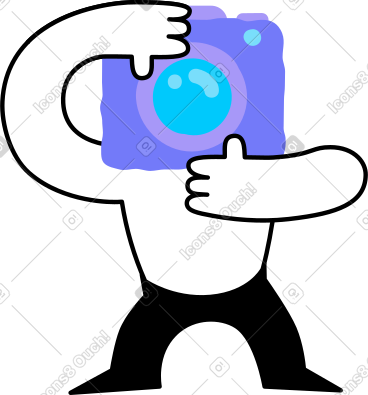 带摄像头的角色 PNG, SVG