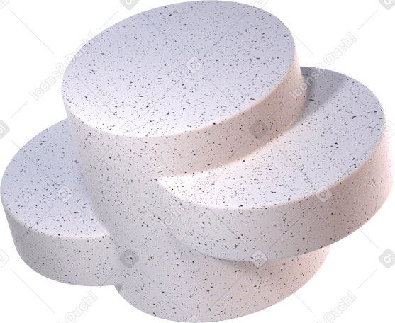 3D stacked stone disks with speckled texture PNG, SVG