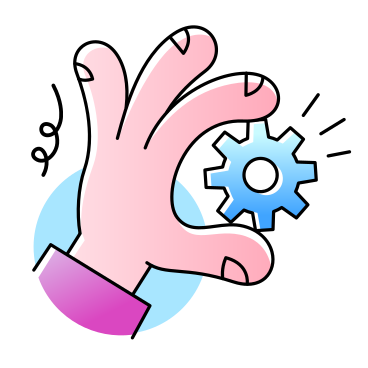 Hand holding a small gear PNG, SVG
