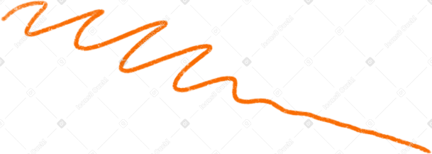 orange line drawn with a pen PNG、SVG