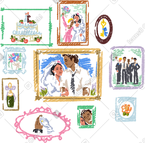 frames with wedding photos PNG, SVG