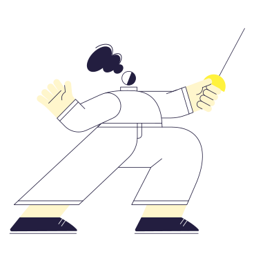 Woman in fencing uniform wielding a sword PNG, SVG
