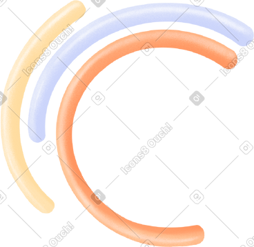 Colored volumetric semicircles PNG, SVG