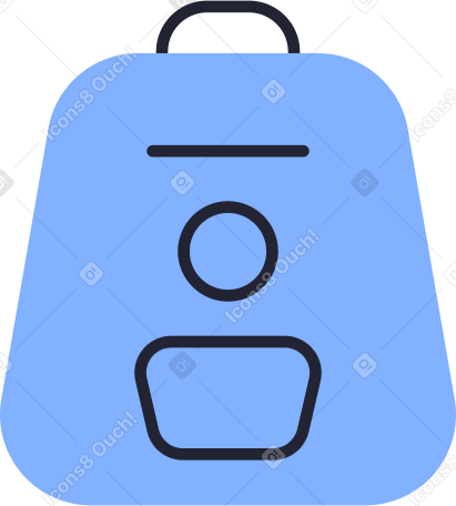 blue backpack Illustration in PNG, SVG