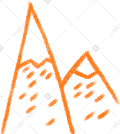orange mountains Illustration in PNG, SVG