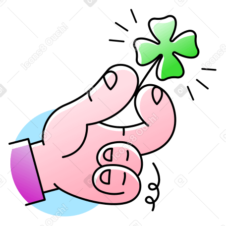 Hand with clover PNG, SVG