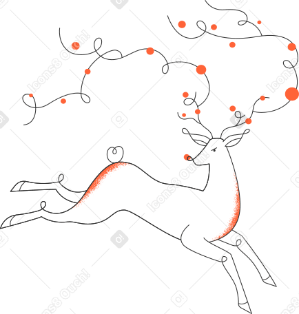 christmas deer Illustration in PNG, SVG
