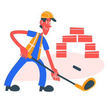 Construction worker playing hockey  PNG, SVG