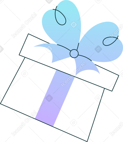 gift box with gradient bow PNG, SVG