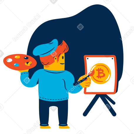 Painter is drawing Illustration in PNG, SVG