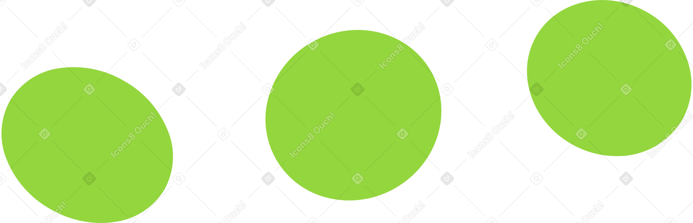 three green dots Illustration in PNG, SVG