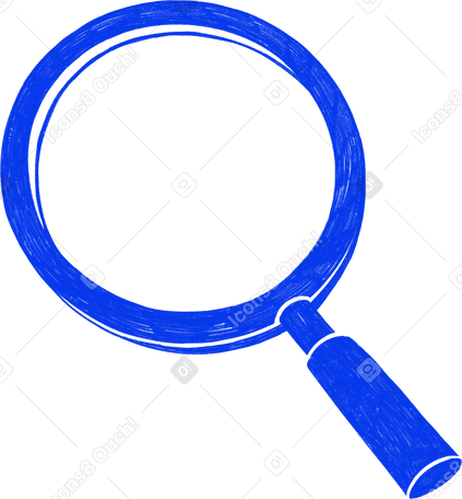 blue magnifying glass Illustration in PNG, SVG