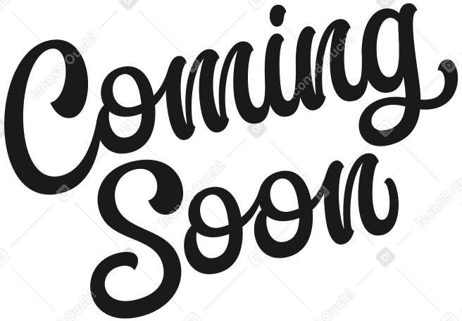 lettering coming soon text PNG, SVG