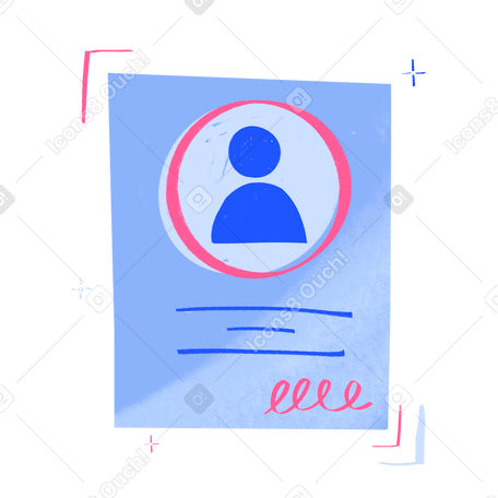 Signed document with human icon Illustration in PNG, SVG