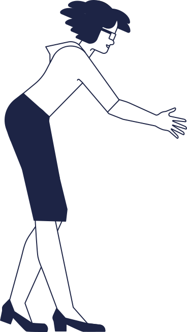 woman leans forward PNG, SVG